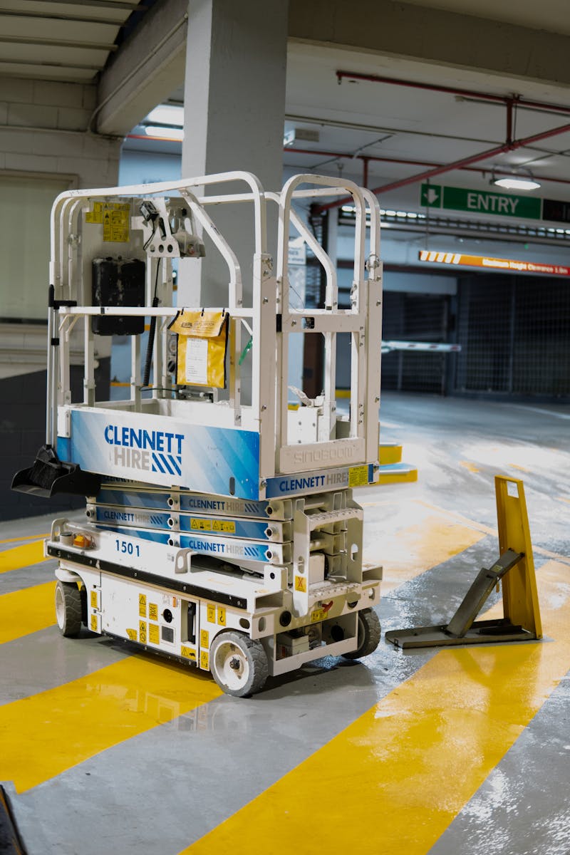 Scissor Lift in Parking Garage